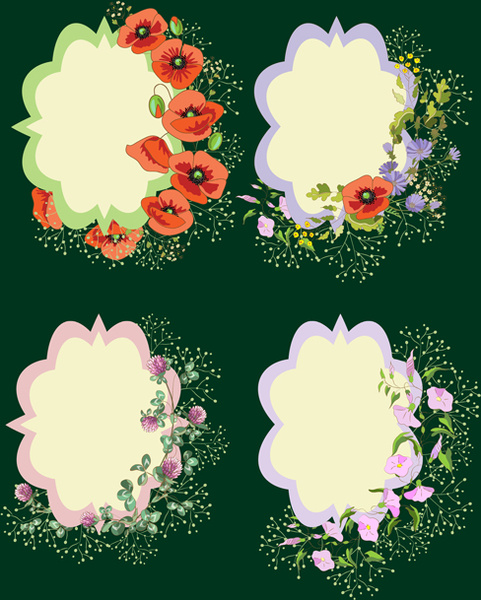Vektor-süße Blume-Karten-set