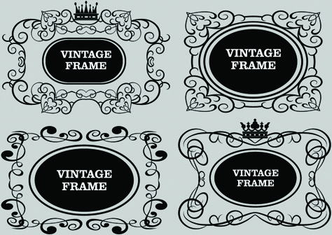 dekorasi vintage frames Vector set