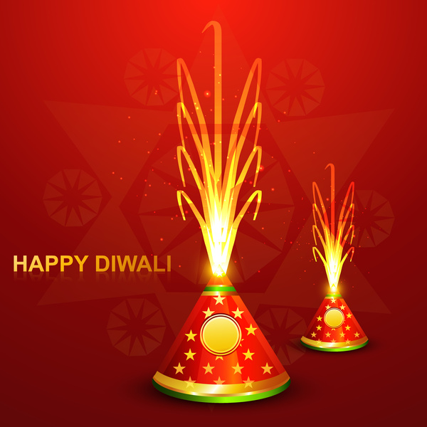Vektor-Diwali glänzend Cracker indische Festival farbigen Hintergrund