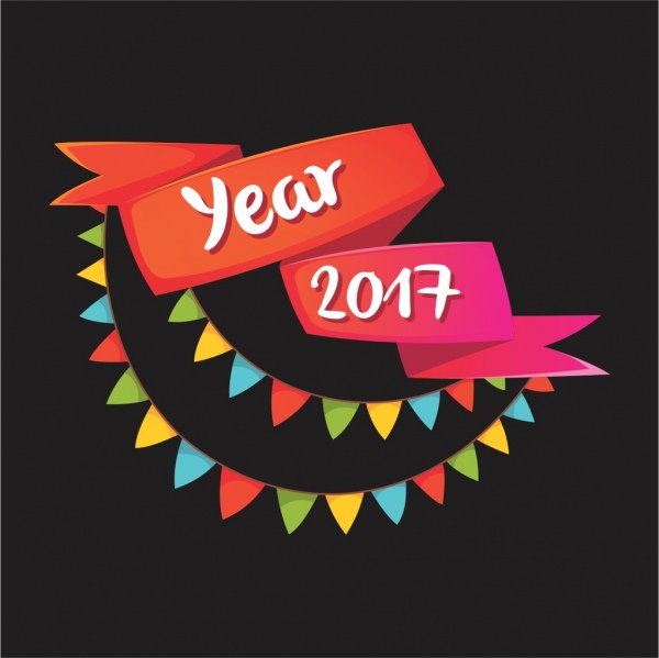 wektor 2017 festiwal koloru dekoracji wstążki.