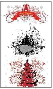 Vector Floral Calligraphic Christmas Tree Design