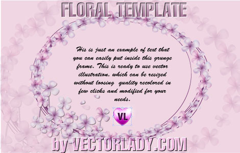 Vector bingkai floral template