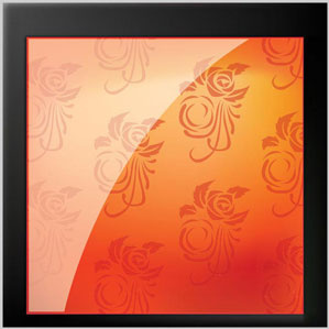 Vektor-Blumenmuster auf orange glänzend Hintergrund