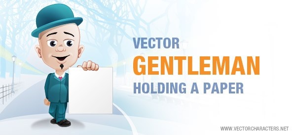 Vector Gentleman mit Papier in der Hand