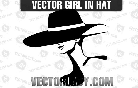 Векторный девочка в шляпе