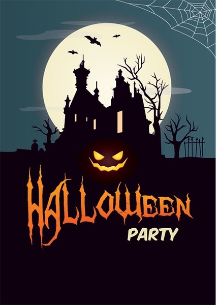 Vektor-glühenden Kürbis und schöne Halloween Typografie Logo Vorlage