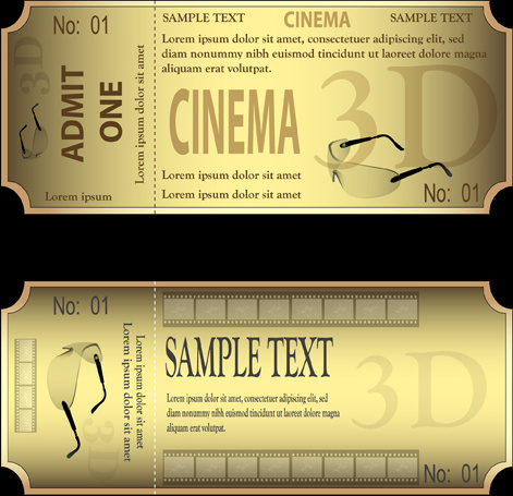 Vector Gold Ticket Design Elements