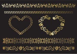 ornamentos de estilo victoriano de oro Vector