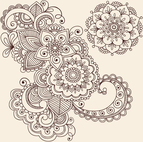 ベクトル グラフィックの花の装飾パターン