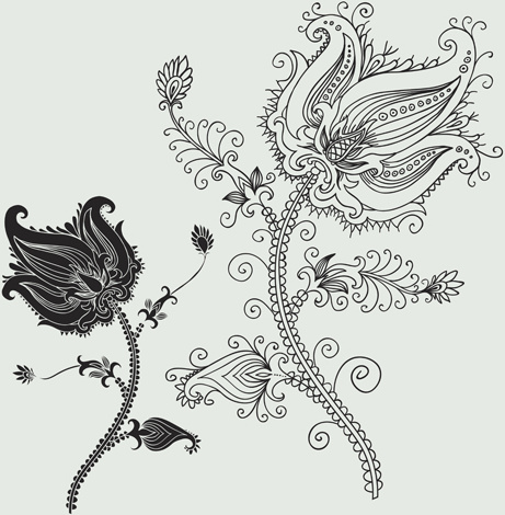 ベクトル グラフィックの花の装飾パターン