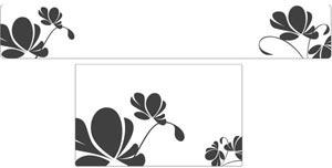 bannière de conception Vector art floral gris usine