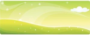 Vector Green Grass Landscape With Lights Wave Banner