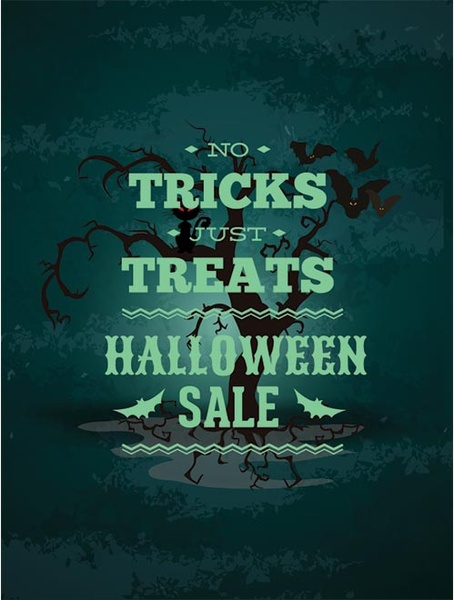Vector Green Halloween Poster Template