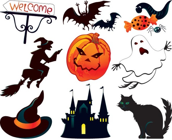 Diseño de símbolos vector Halloween