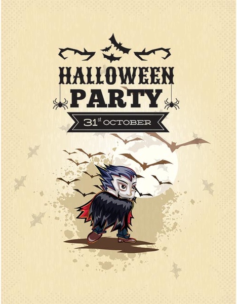 Vector Halloween Party Poster Template