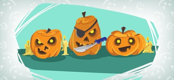 Vector ilustración de Halloween calabazas