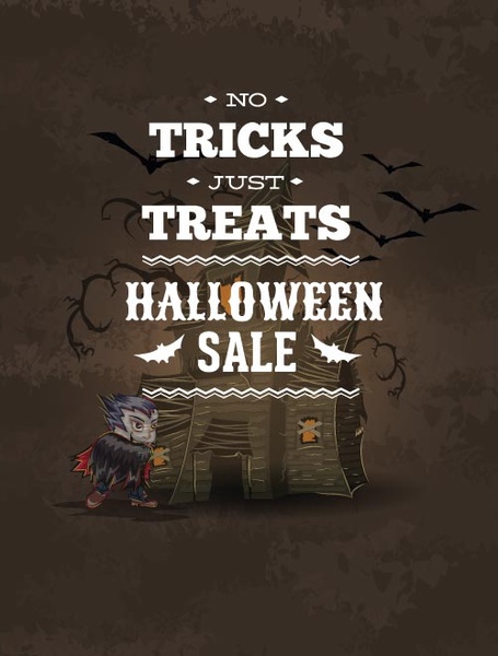Векторный дизайн плаката продажа Хэллоуин