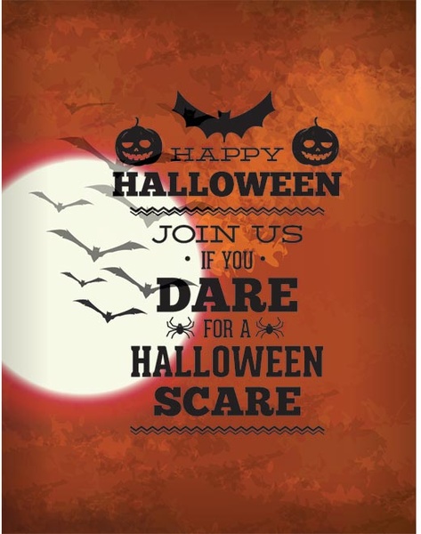 Mutlu Cadılar Bayramı korkutma afiş tasarımı vektör