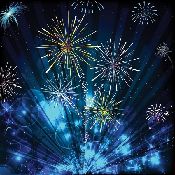 Vector Happy New Year14 Fireworks