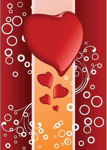 Vector Heart Valentine Abstract Background