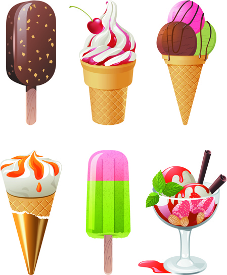 conjunto de ícones do vetor sorvete