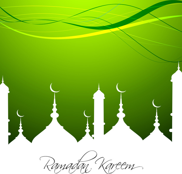 向量插圖阿拉伯伊斯蘭書法彩色文本齋月的設計