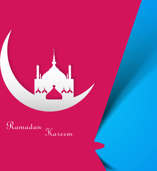 vektor ilustrasi Arab kaligrafi Islam teks berwarna-warni Ramadhan kareem desain