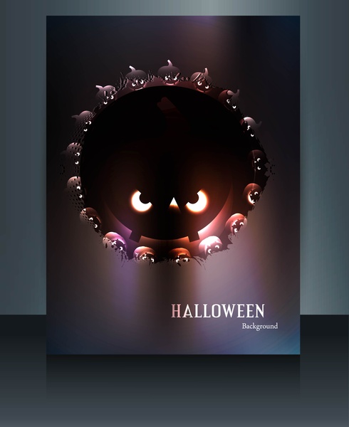 Векторная иллюстрация Счастливый Хэллоуин дизайн брошюры отражения