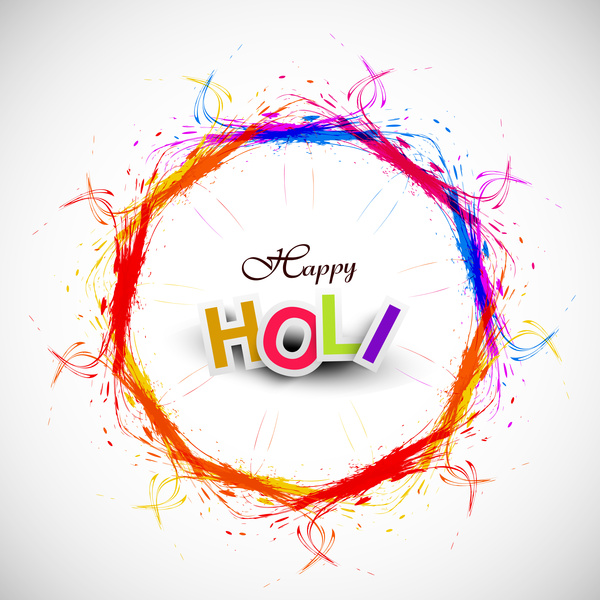 holi สุขภาพเฉลิมฉลองเทศกาลอินเดียมีสีสันพื้นหลังเวกเตอร์