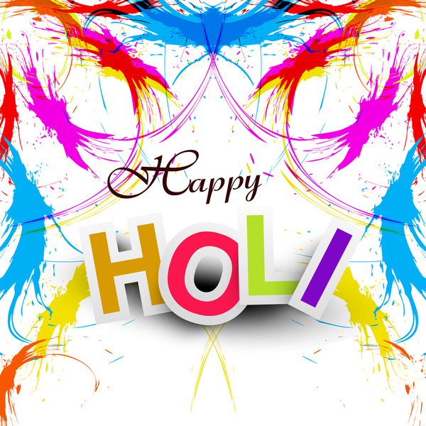 vektor ilustrasi holi bahagia untuk latar belakang warna-warni perayaan festival India