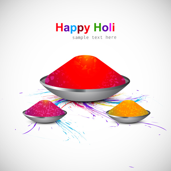 カラフルなインド祭り祭典の背景のベクトル図ハッピーホーリー