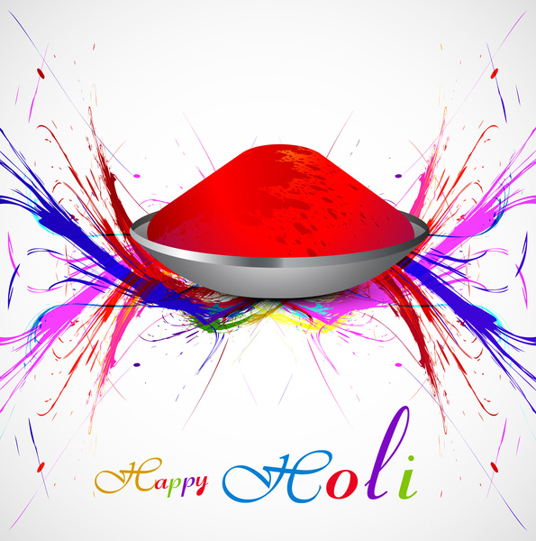 Vector illustration joyeux holi pour fond coloré célébration festival indien