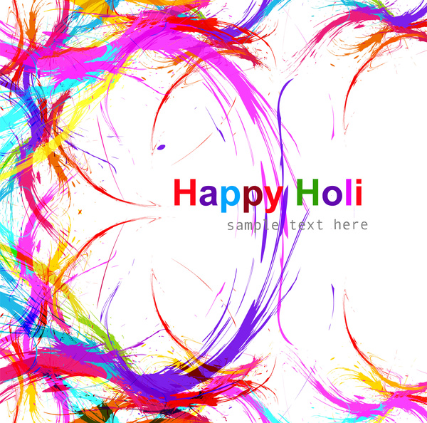 holi สุขภาพเฉลิมฉลองเทศกาลอินเดียมีสีสันพื้นหลังเวกเตอร์