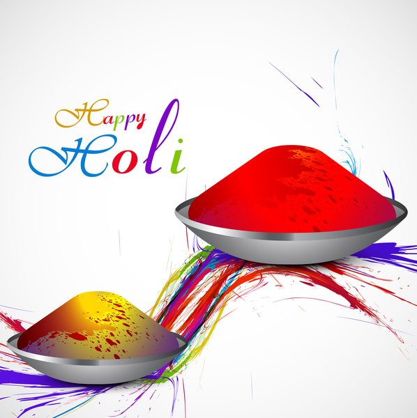 Vector illustration joyeux holi pour fond coloré célébration festival indien