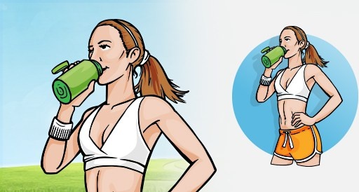 Vector ilustración de una chica fitness