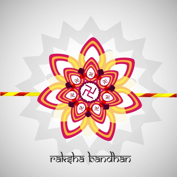 美しいラクシャ bandhan カード祭りの背景のベクトル イラスト