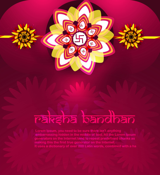 ベクトル カードのイラスト美しい明るいカラフルなラクシャ bandhan 祭デザイン