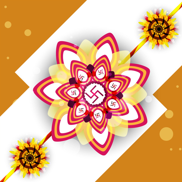 カード カラフルなラクシャ bandhan 祭デザインのベクトル イラスト
