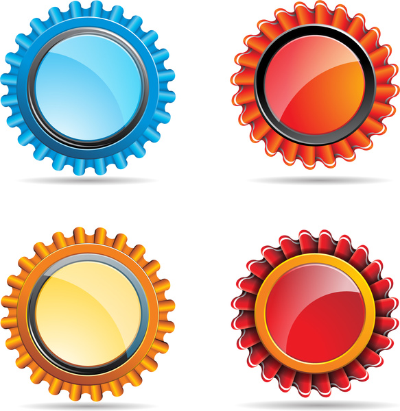 illustration vectorielle de boutons brillant coloré