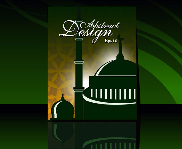 벡터 그림 flayer 페이지 디자인 eid의 무바라크와 라마단 인사말 카드