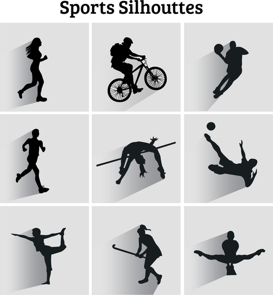 vektor ilustrasi ikon silhouttes olahraga