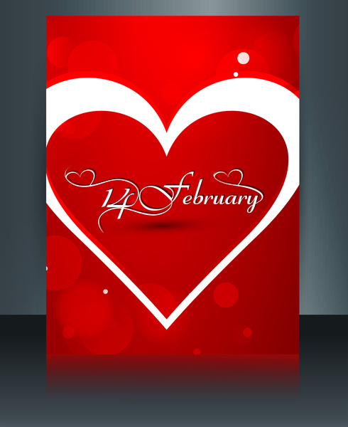 dia de São Valentim de ilustrações vetoriais para brochura modelo coração colorido fundo