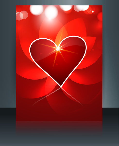 vektör çizimler Sevgililer günü broşür şablonu kalp renkli arka planı için