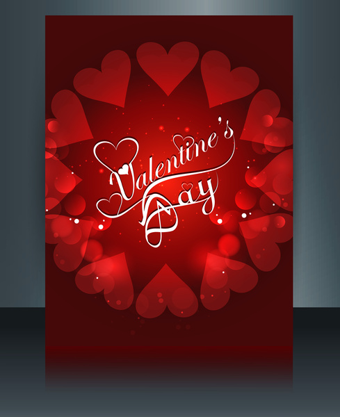 giorno di San Valentino di illustrazioni vettoriali per sfondo colorato opuscolo modello cuore