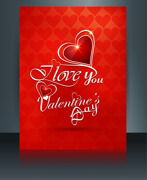 día de San Valentín vector ilustraciones para folleto plantilla corazón colores de fondo