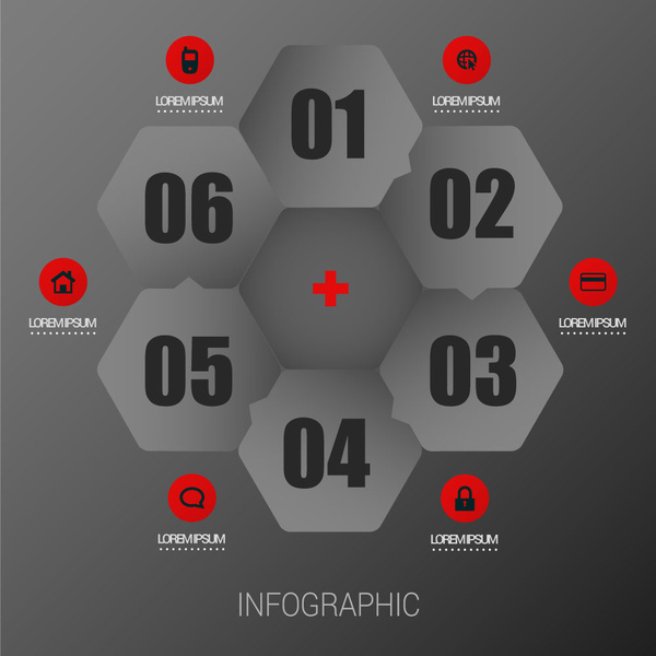 Vektor-Illustration Infografik mit dunklen Bienenstock-design
