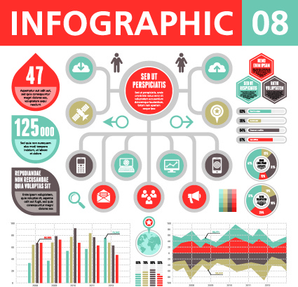 Vektör infographics ve Grafik set