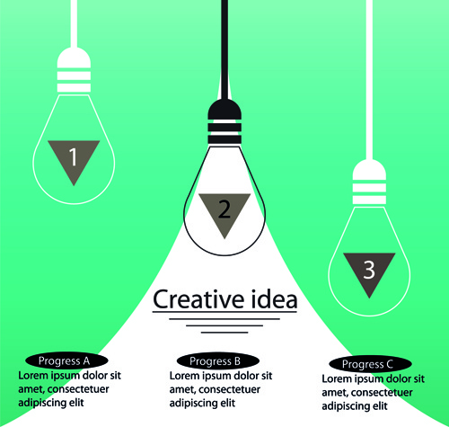 Lámpara creativo idea negocio plantilla vector