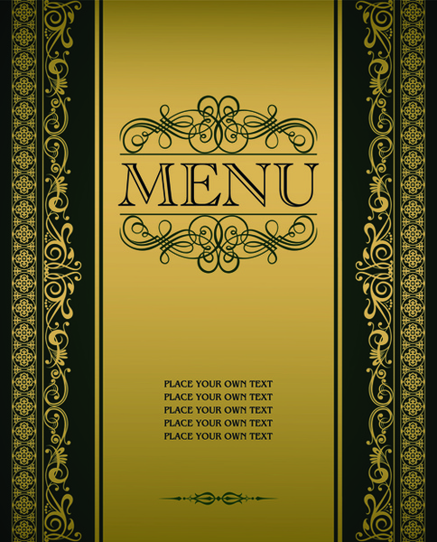 Vector Menu With Gold Frame