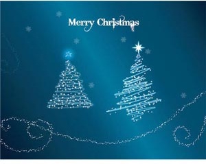 Vector Merry Christmas Abstract Glowing X Mas Card Template